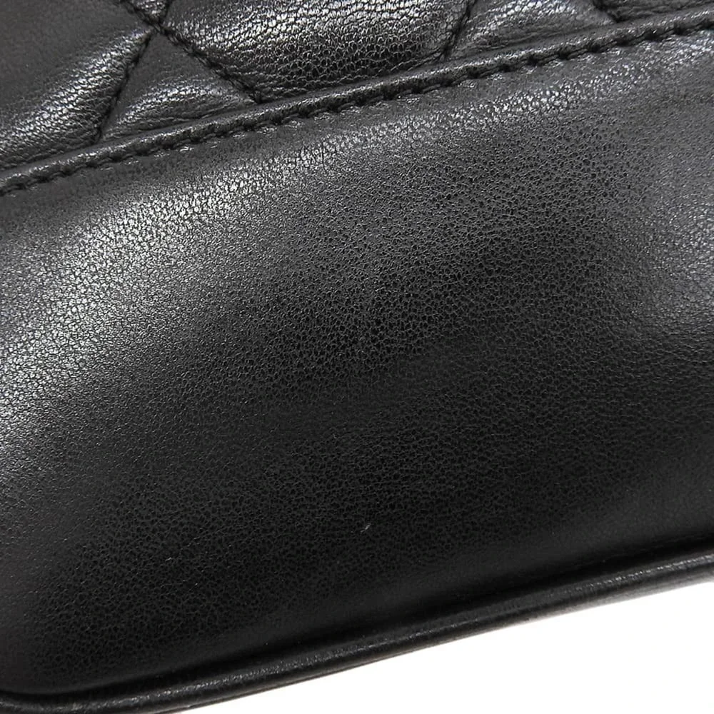 CHANEL Black Lambskin Leather Shoulder Bag